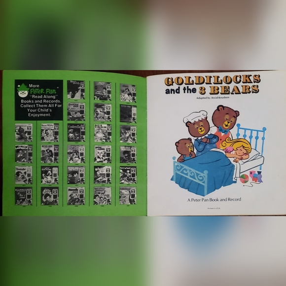 Vintage 1970's Goldilocks and the 3 Bears Book Without Record - Picture 4 of 5